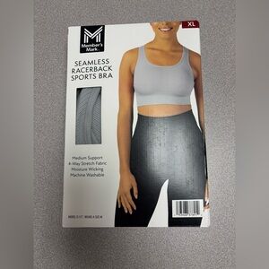 Member's Mark Women's Size XL Seamless Racerback Padded Support Grey Sports Bra